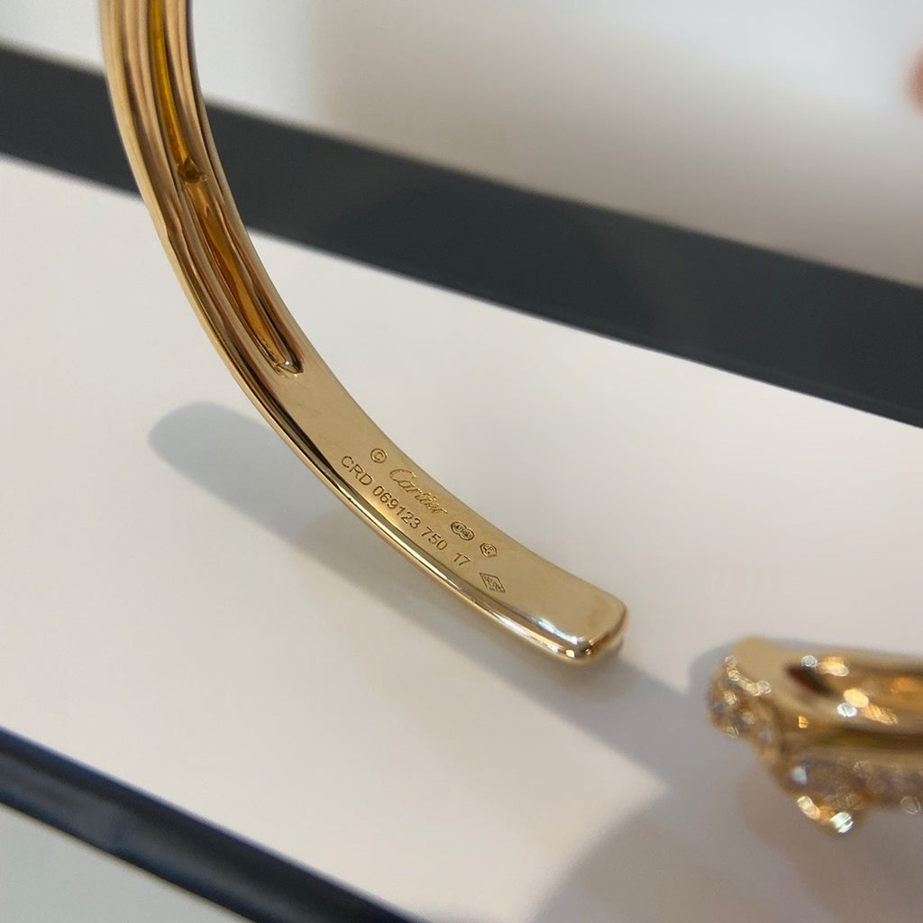 [OAK JURI]PANTHERE HALF DIAMOND OPEN BRACELET