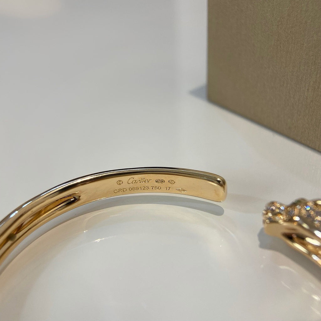 [OAK JURI]PANTHERE HALF DIAMOND OPEN BRACELET