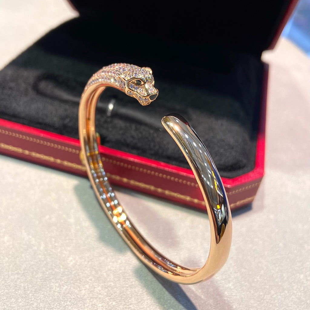 [OAK JURI]PANTHERE HALF DIAMOND OPEN BRACELET