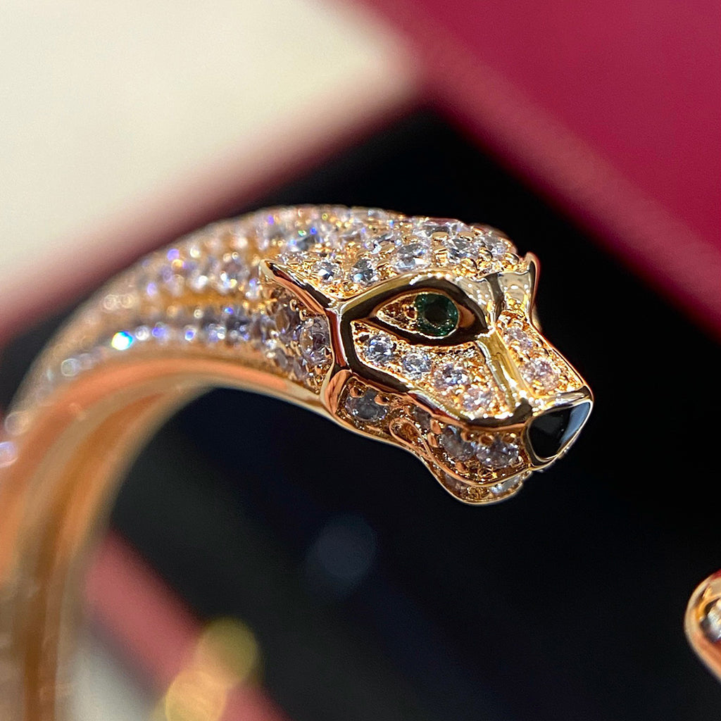 [OAK JURI]PANTHERE HALF DIAMOND OPEN BRACELET
