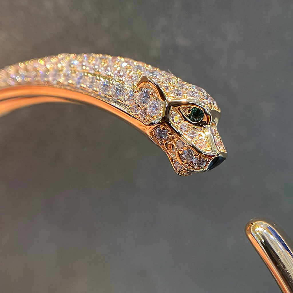 [OAK JURI]PANTHERE HALF DIAMOND OPEN BRACELET