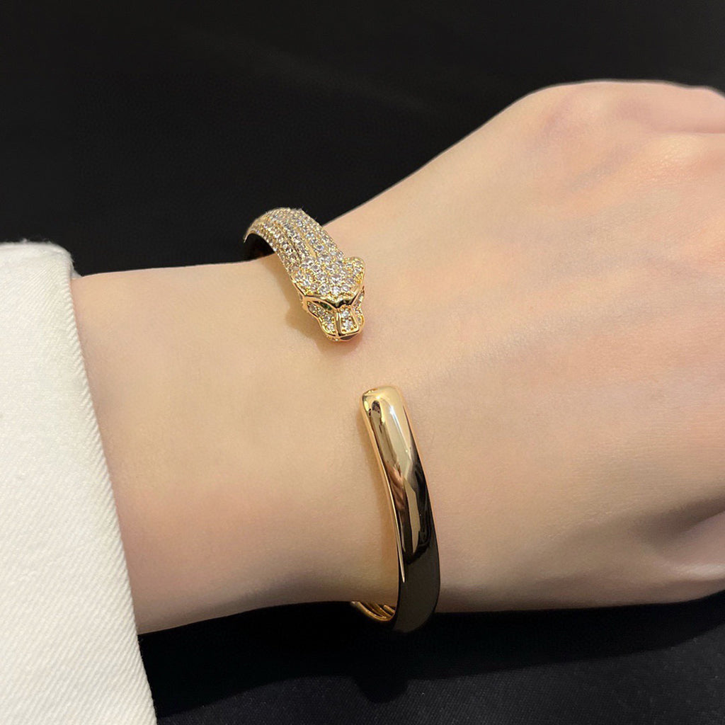 [OAK JURI]PANTHERE HALF DIAMOND OPEN BRACELET