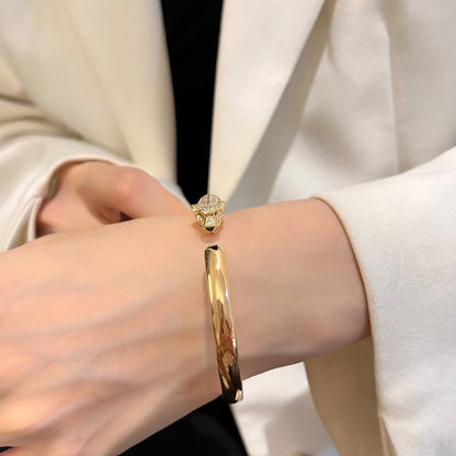 [OAK JURI]PANTHERE HALF DIAMOND OPEN BRACELET