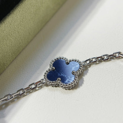 [OAK JURI]CLOVER 5 MOTIF PIETERSITE SILVER BRACELET
