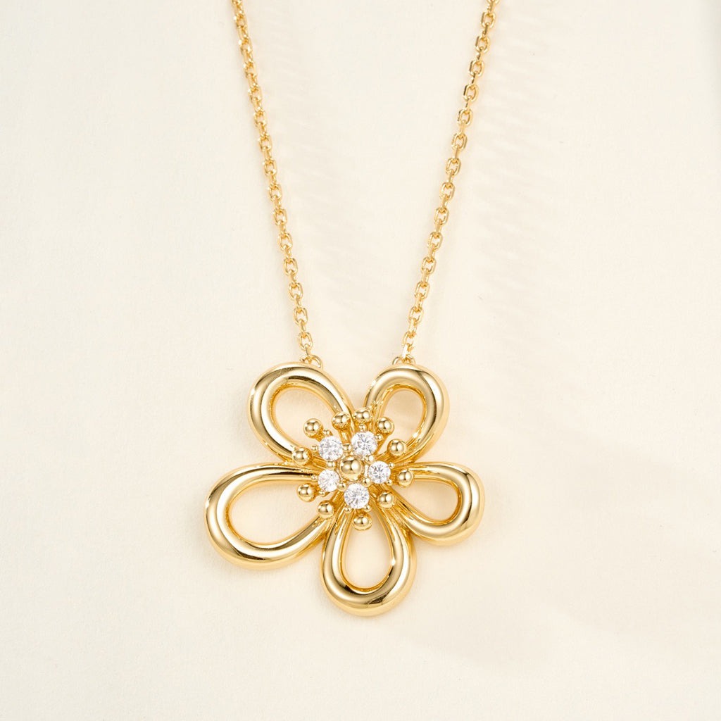 [OAK JURI]FLOWERLACE NECKLACE 5 DIAMONDS