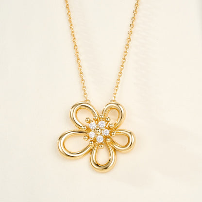 [OAK JURI]FLOWERLACE NECKLACE 5 DIAMONDS