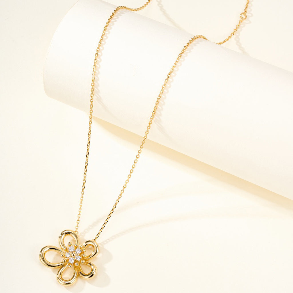 [OAK JURI]FLOWERLACE NECKLACE 5 DIAMONDS