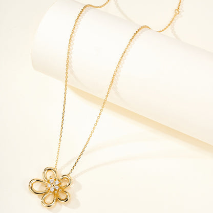 [OAK JURI]FLOWERLACE NECKLACE 5 DIAMONDS