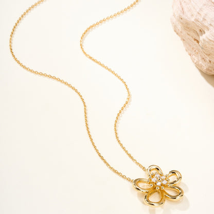 [OAK JURI]FLOWERLACE NECKLACE 5 DIAMONDS