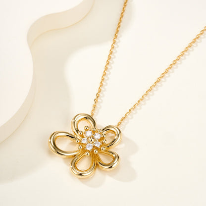 [OAK JURI]FLOWERLACE NECKLACE 5 DIAMONDS