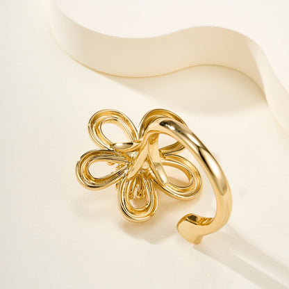 [OAK JURI]  FLOWERLACE OPEN RING 5 DIAMONDS