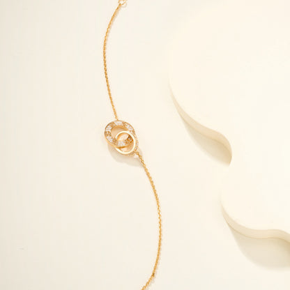 [OAK JURI]LOVE DOUBLE RING FULL DIAMOND BRACELET