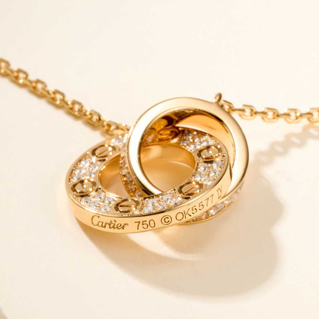 [OAK JURI]LOVE DOUBLE RING FULL DIAMOND BRACELET