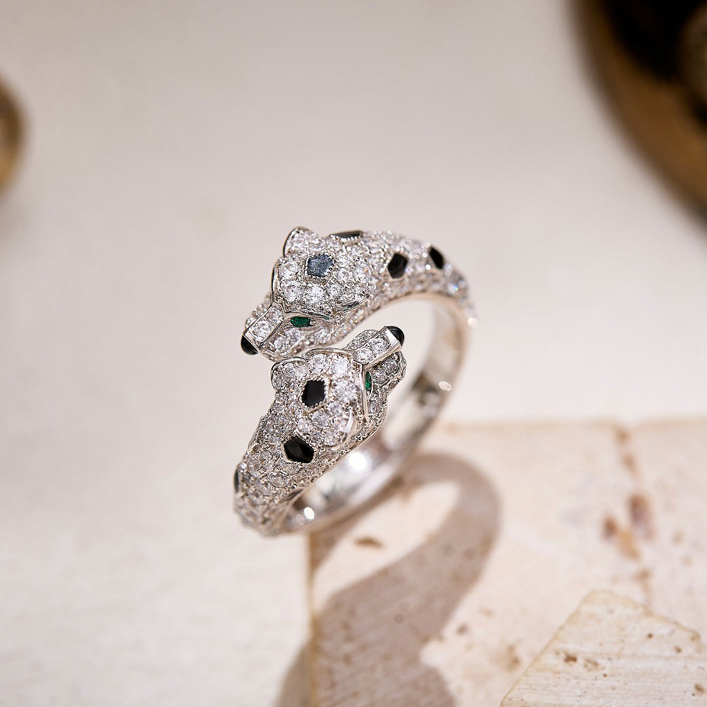 [OAK JURI]PANTHERE DOUBLE HEADED FULL DIAMOND  RING
