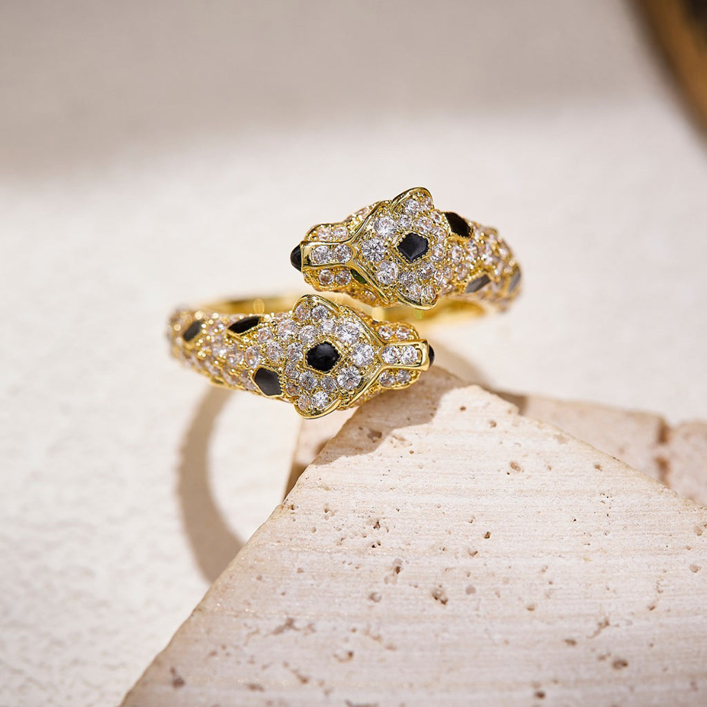 [OAK JURI]PANTHERE DOUBLE HEADED FULL DIAMOND  RING
