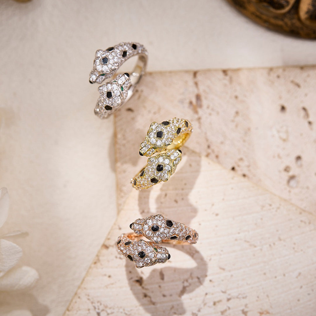 [OAK JURI]PANTHERE DOUBLE HEADED FULL DIAMOND  RING