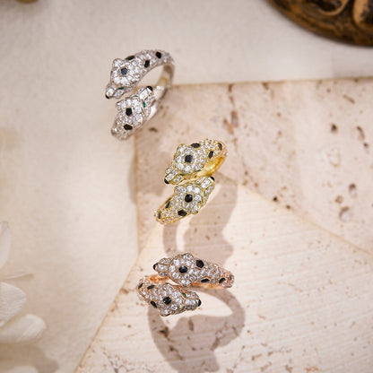 [OAK JURI]PANTHERE DOUBLE HEADED FULL DIAMOND  RING
