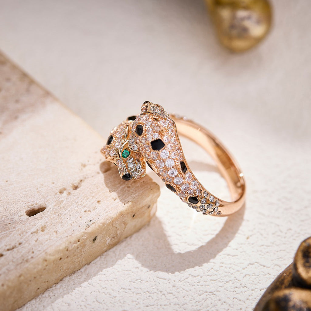 [OAK JURI]PANTHERE DOUBLE HEADED FULL DIAMOND  RING
