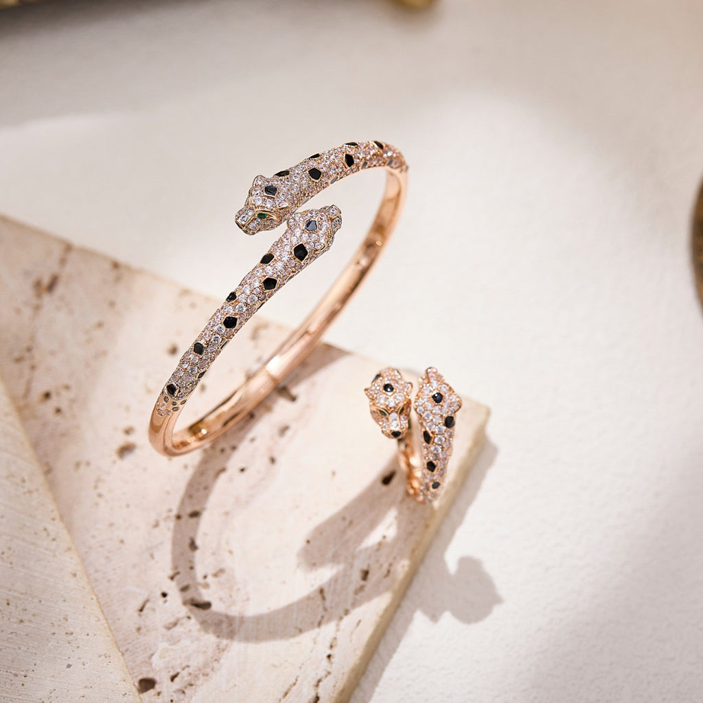 [OAK JURI]PANTHERE DOUBLE HEADED FULL DIAMOND  RING