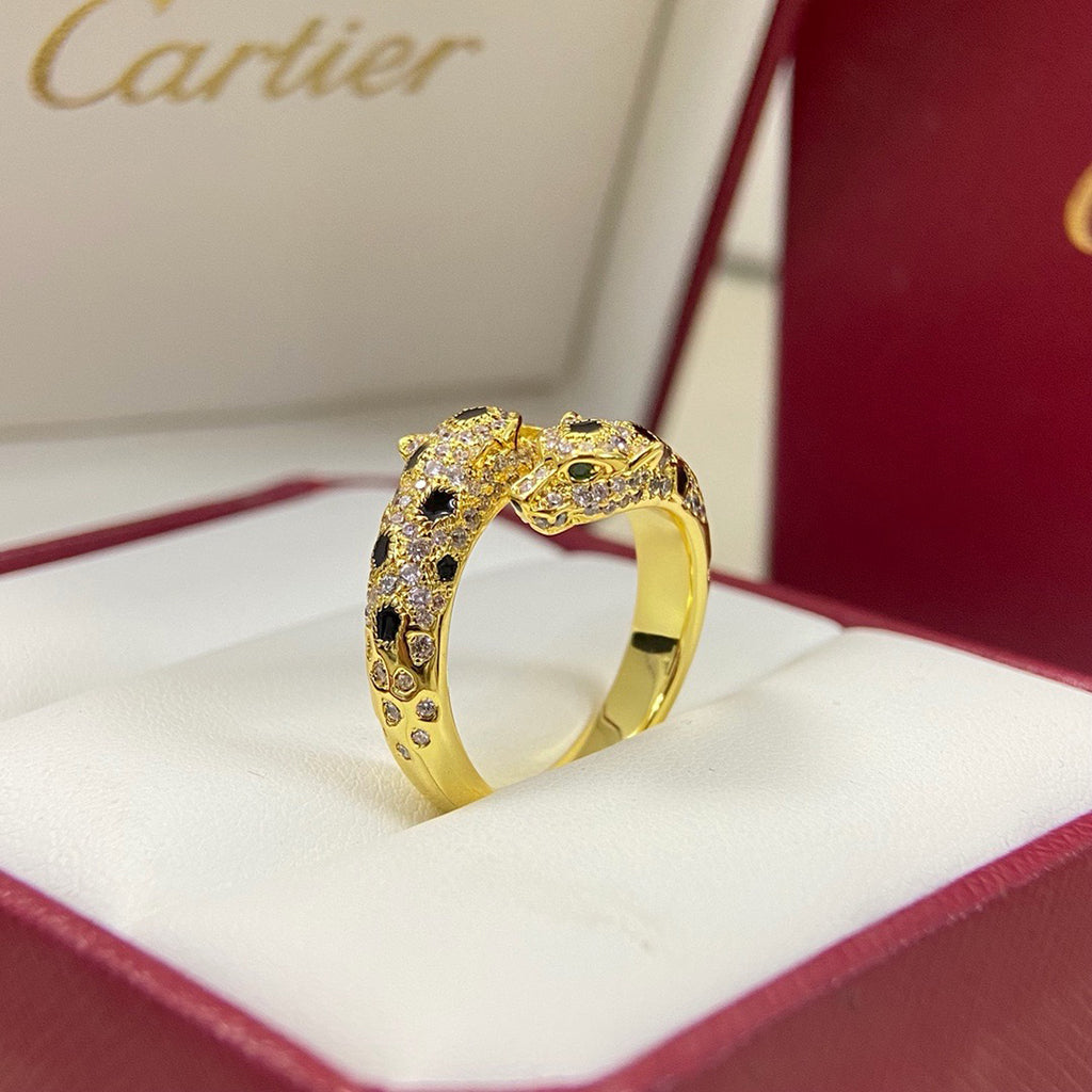 [OAK JURI]PANTHERE DOUBLE HEADED FULL DIAMOND  RING