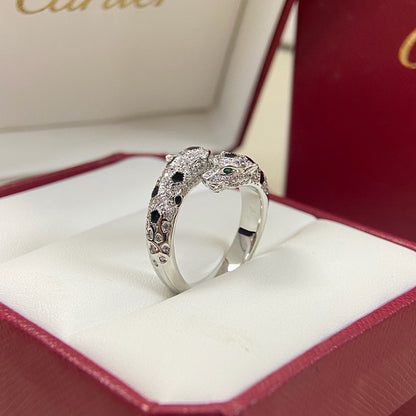 [OAK JURI]PANTHERE DOUBLE HEADED FULL DIAMOND  RING