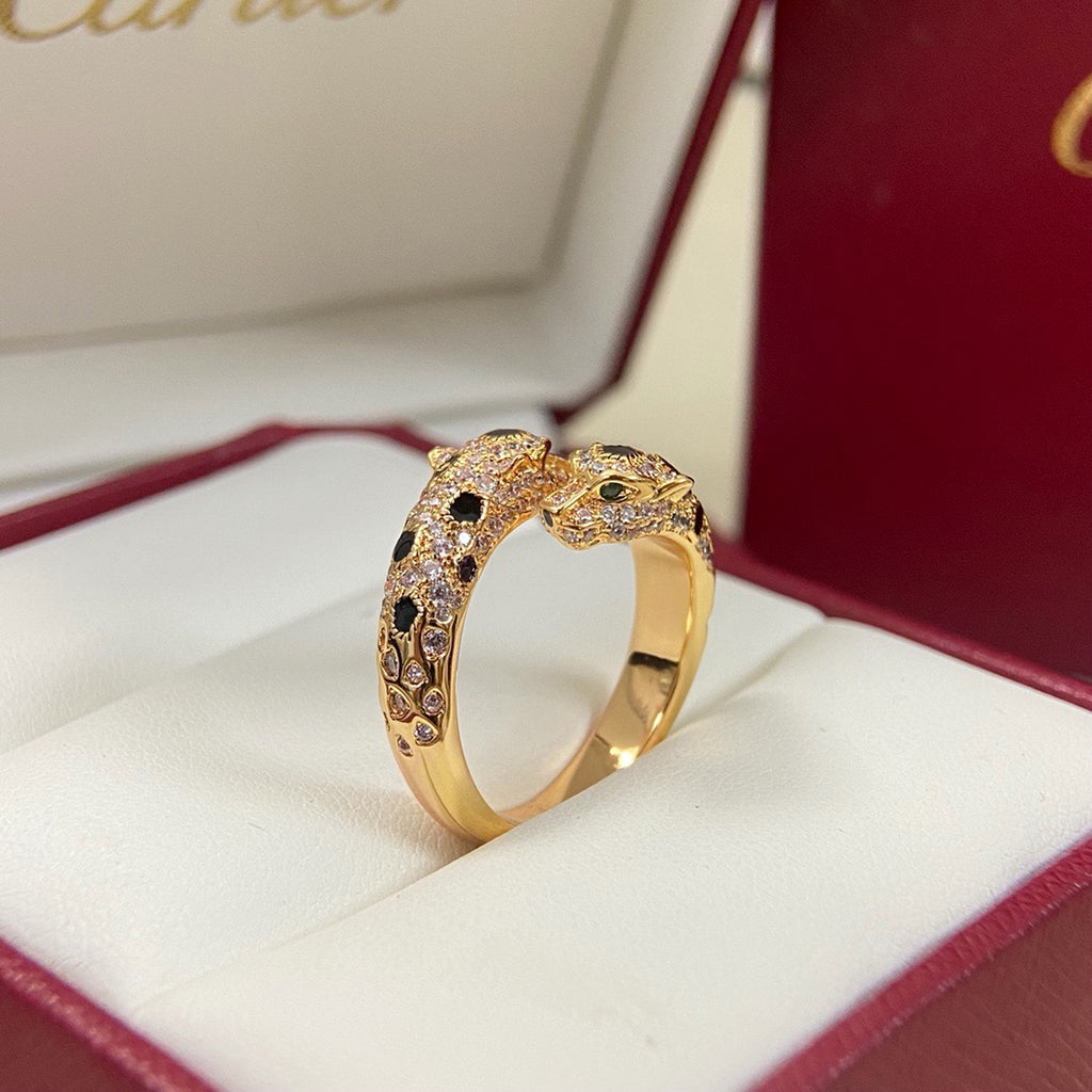 [OAK JURI]PANTHERE DOUBLE HEADED FULL DIAMOND  RING