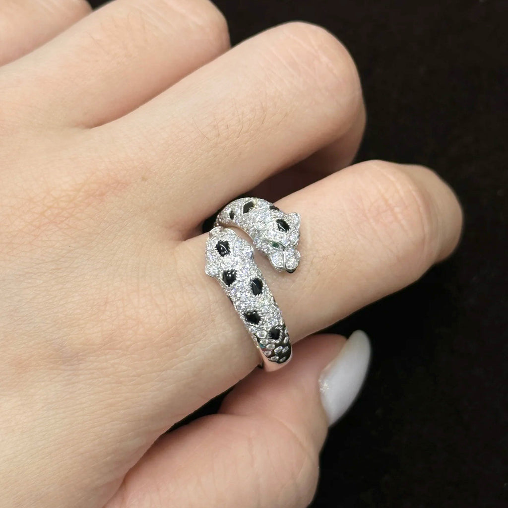 [OAK JURI]PANTHERE DOUBLE HEADED FULL DIAMOND  RING