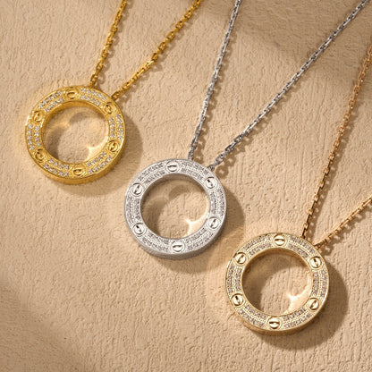 [OAK JURI]LOVE NECKLACE 16MM  FULL DIAMOND