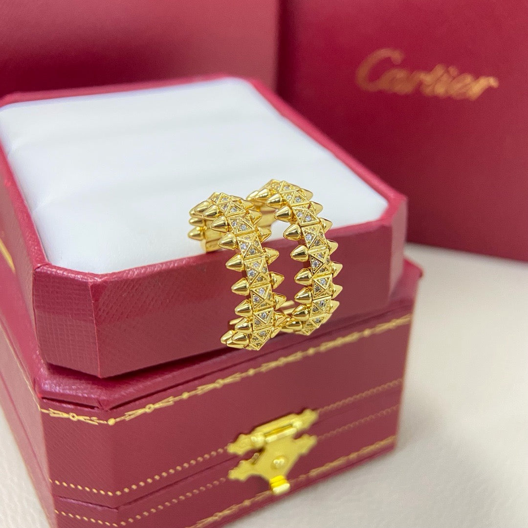 [OAK JURI]CLASH 6.4MM FULL DIAMOND SMALL EARRINGS