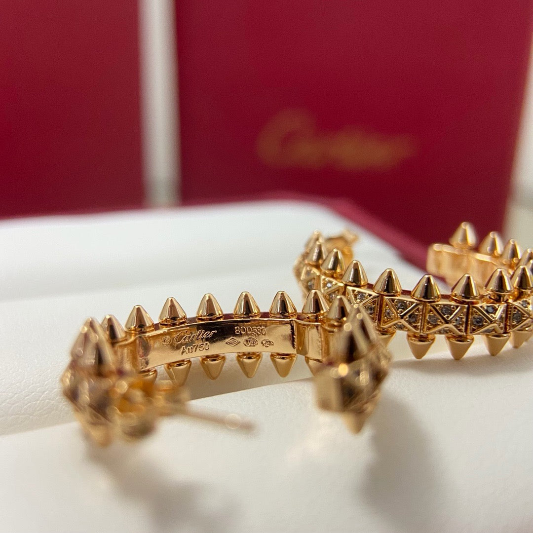 [OAK JURI]CLASH 6.4MM FULL DIAMOND SMALL EARRINGS