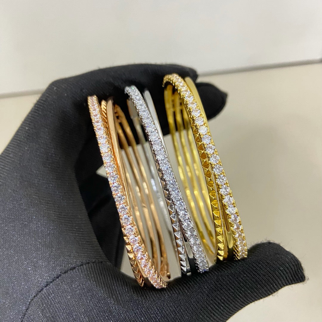 [OAK JURI]ETINCELLE HALF-PAVED DIAMOND BRACELET