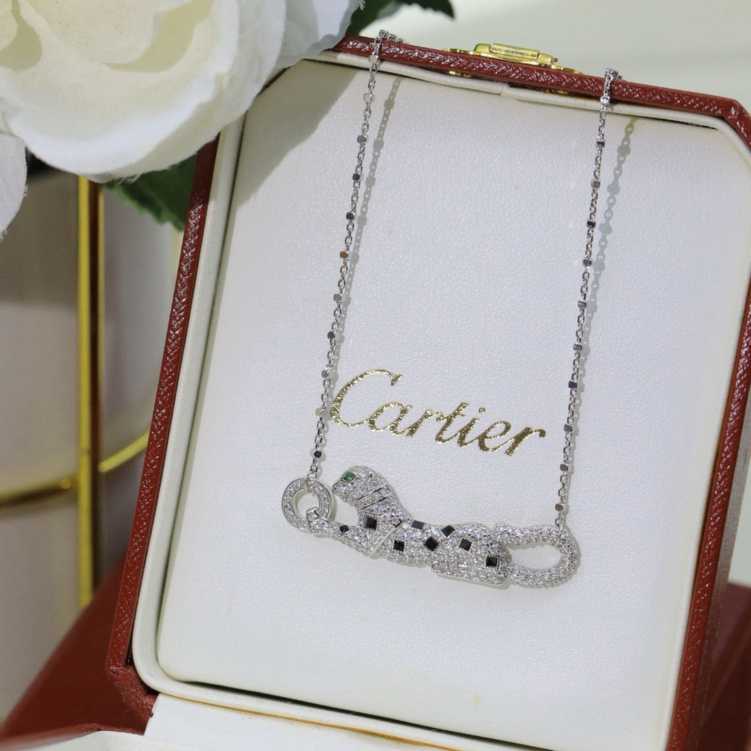 [OAK JURI]PANTHERE PAVED DIAMOND NECKLACE