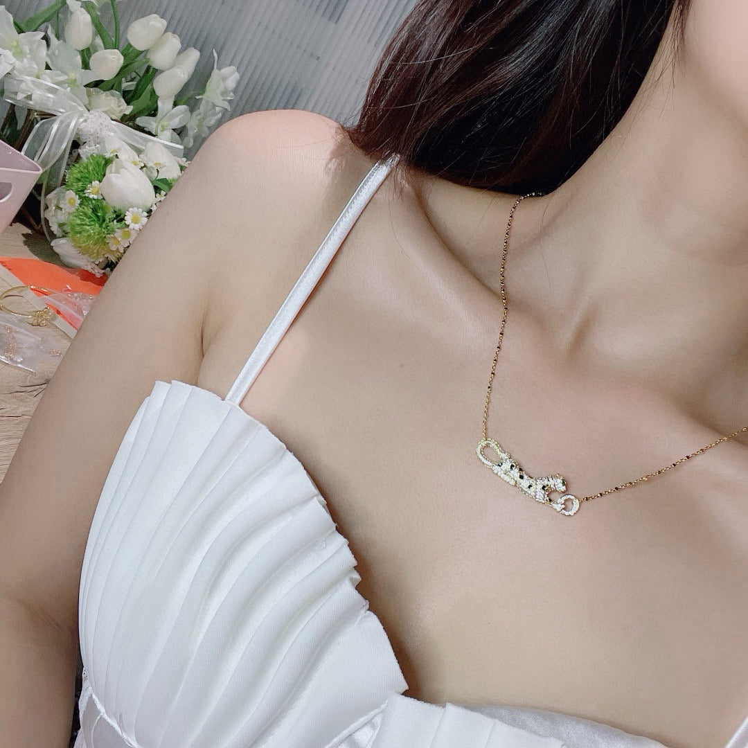 [OAK JURI]PANTHERE PAVED DIAMOND NECKLACE
