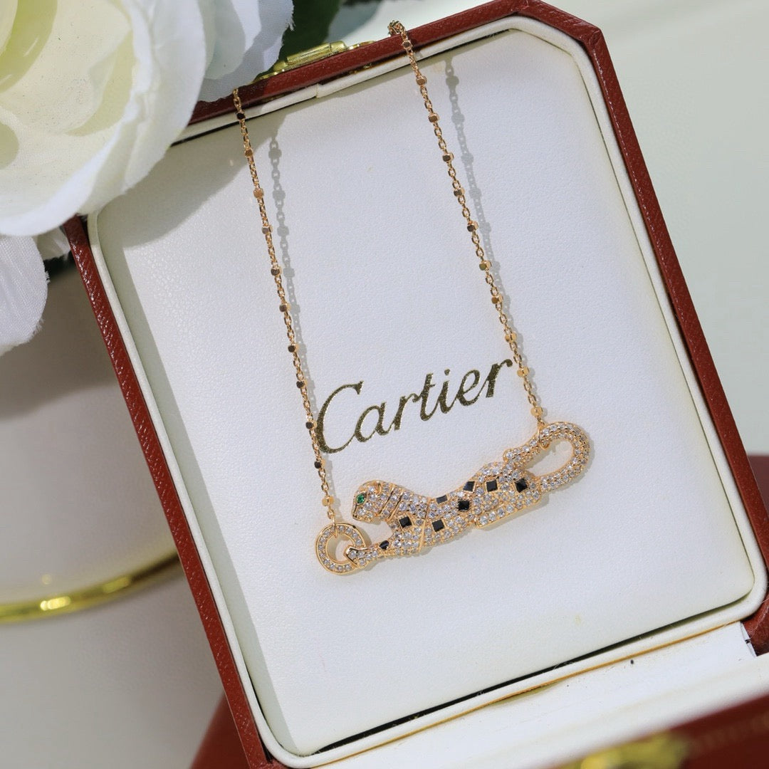 [OAK JURI]PANTHERE PAVED DIAMOND NECKLACE