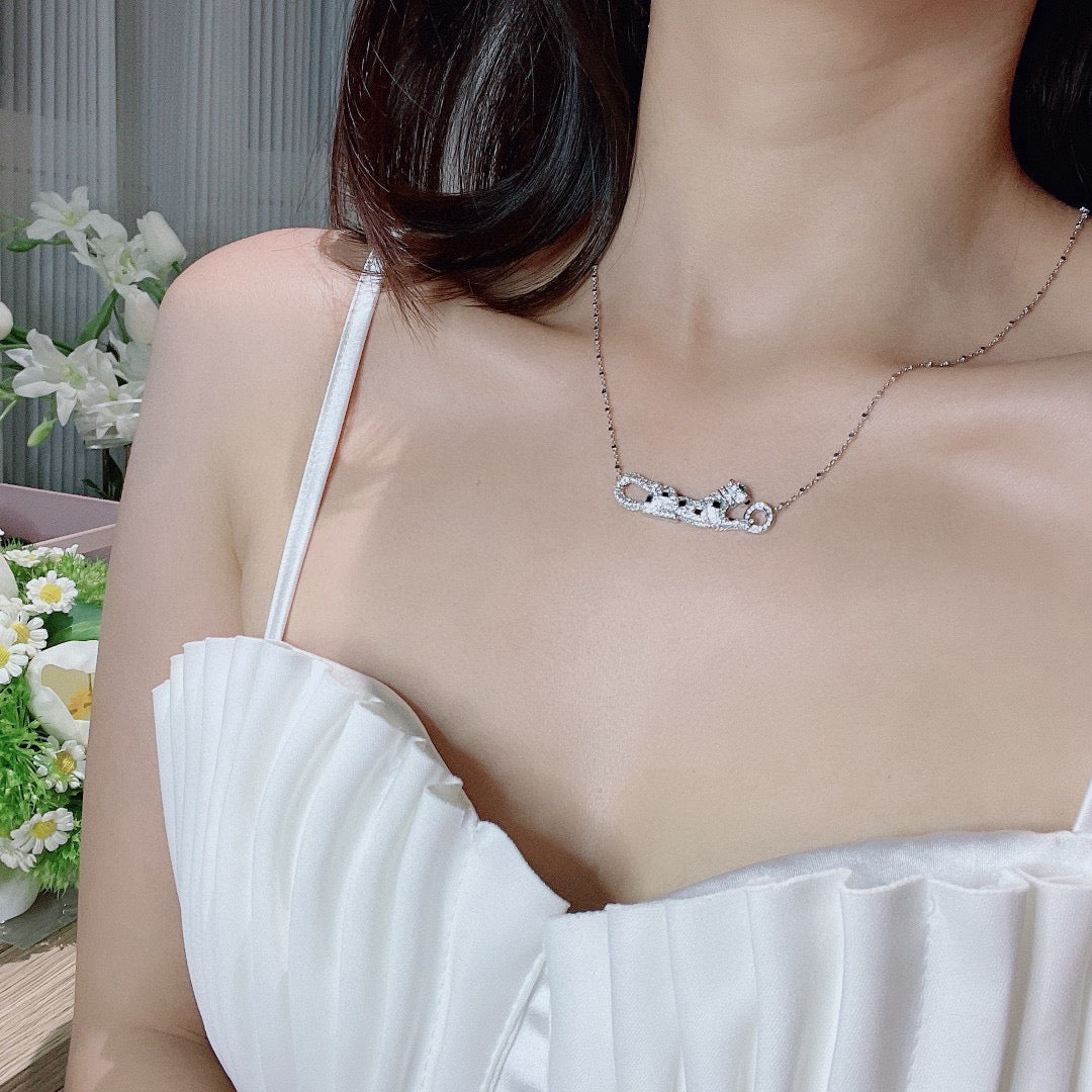 [OAK JURI]PANTHERE PAVED DIAMOND NECKLACE
