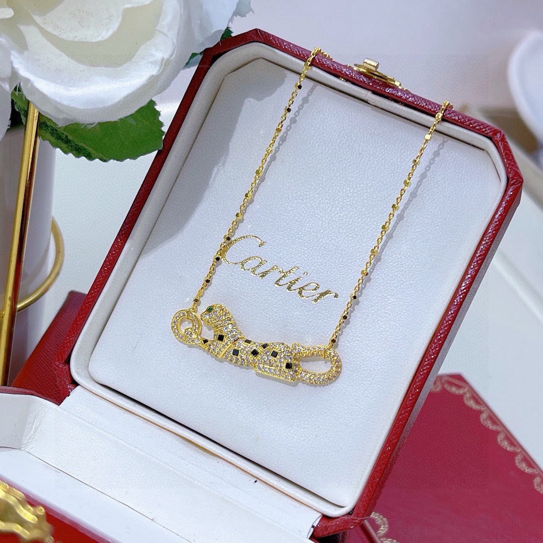 [OAK JURI]PANTHERE PAVED DIAMOND NECKLACE