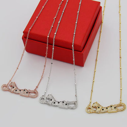 [OAK JURI]PANTHERE PAVED DIAMOND NECKLACE