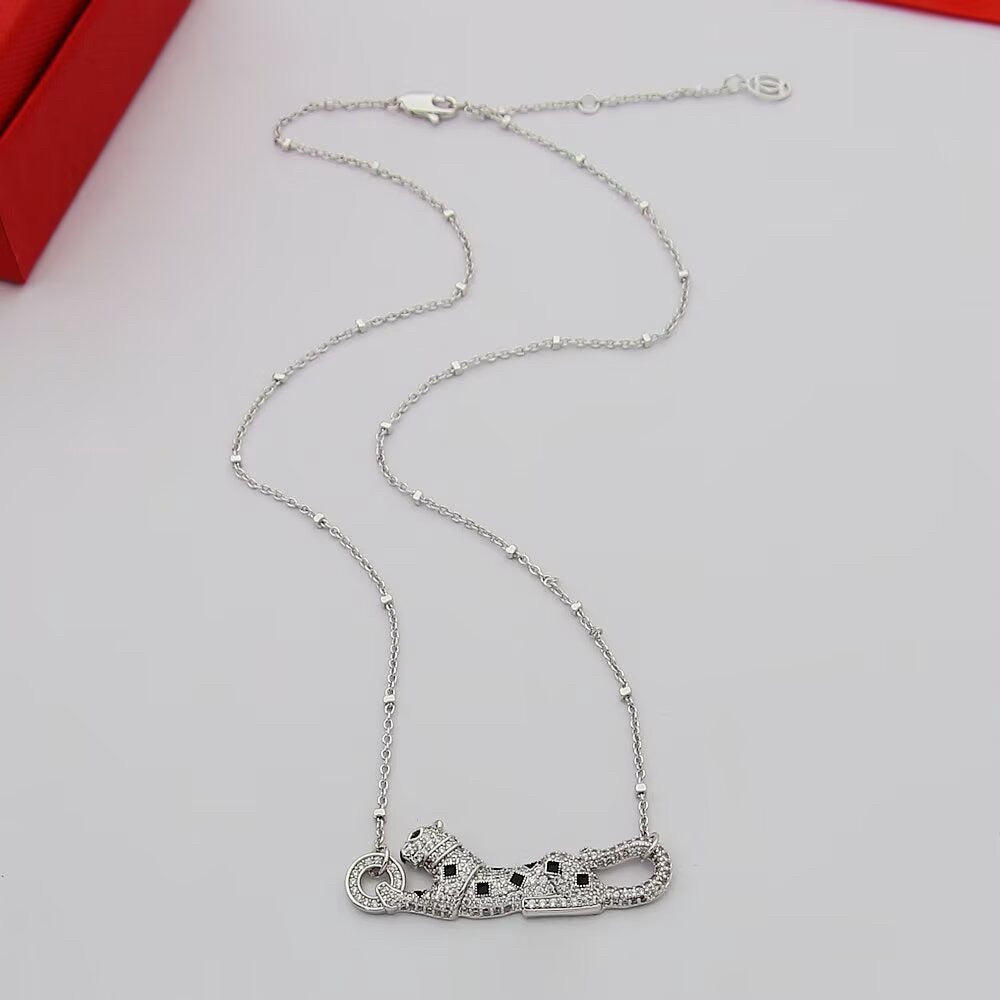 [OAK JURI]PANTHERE PAVED DIAMOND NECKLACE