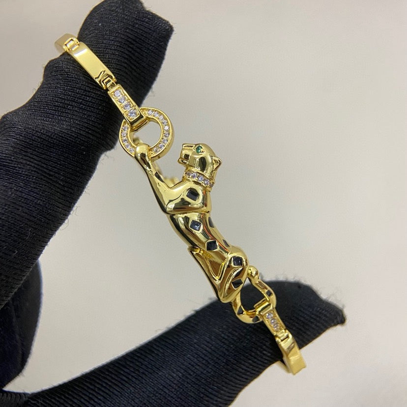 [OAK JURI]PANTHERE HALF DIAMOND ON CHAIN BRACELET