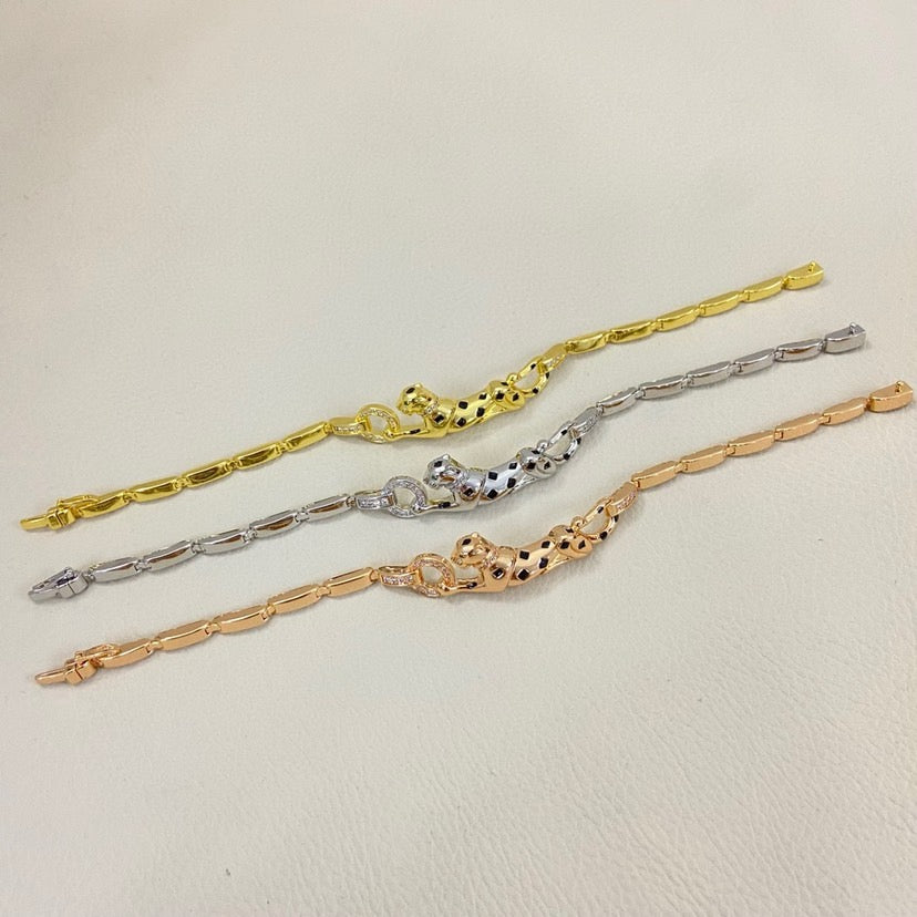 [OAK JURI]PANTHERE HALF DIAMOND ON CHAIN BRACELET