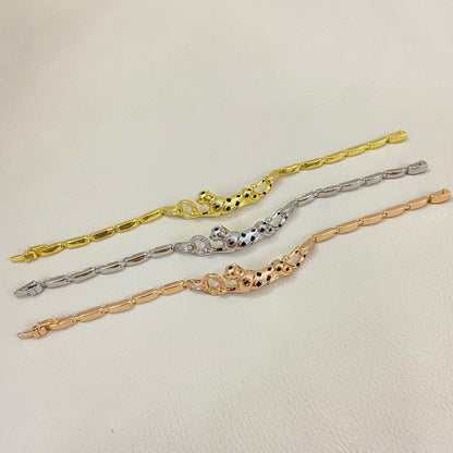 [OAK JURI]PANTHERE HALF DIAMOND ON CHAIN BRACELET