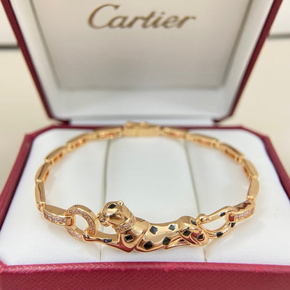 [OAK JURI]PANTHERE HALF DIAMOND ON CHAIN BRACELET