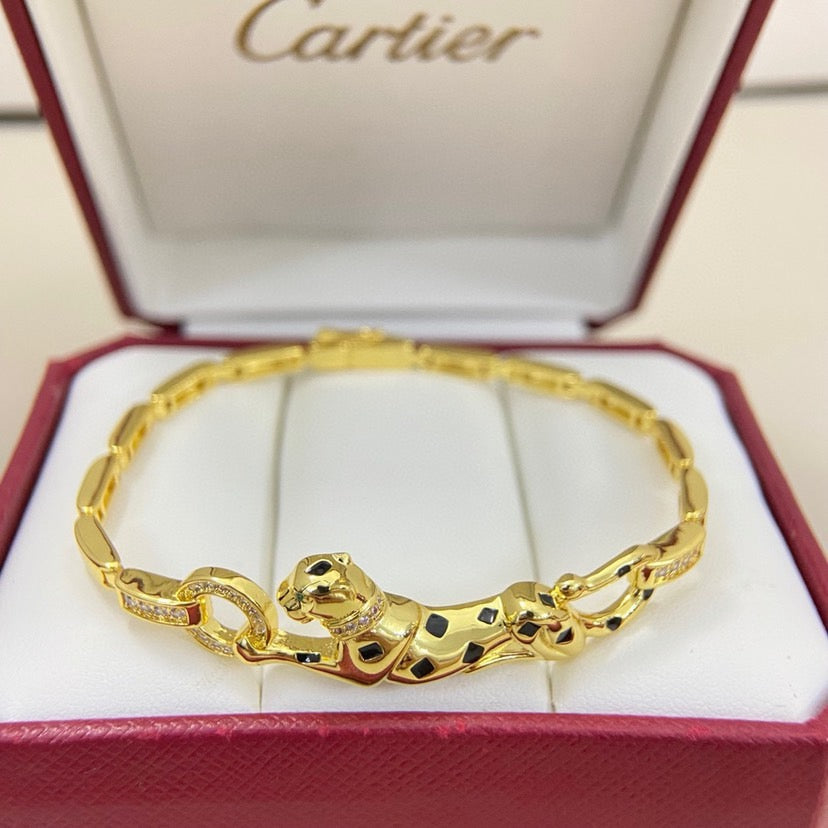 [OAK JURI]PANTHERE HALF DIAMOND ON CHAIN BRACELET