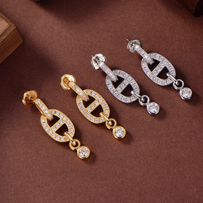 [OAK JURI]HM CHAINE DIAMOND EARRINGS