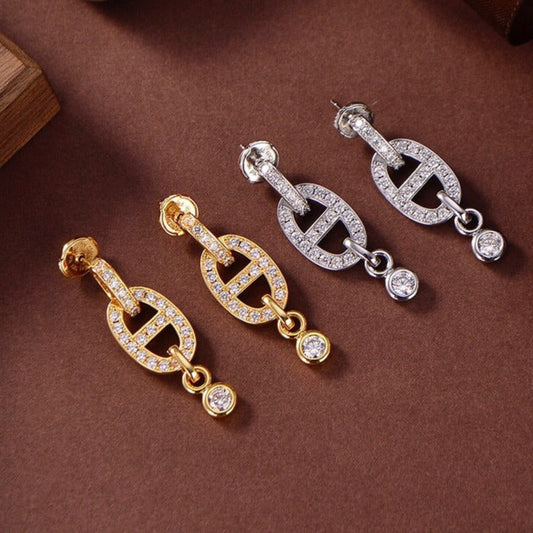 [OAK JURI]HM CHAINE DIAMOND EARRINGS