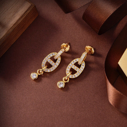 [OAK JURI]HM CHAINE DIAMOND EARRINGS