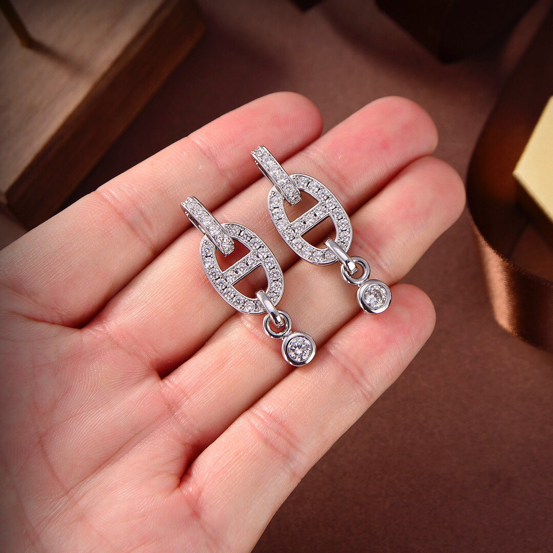 [OAK JURI]HM CHAINE DIAMOND EARRINGS