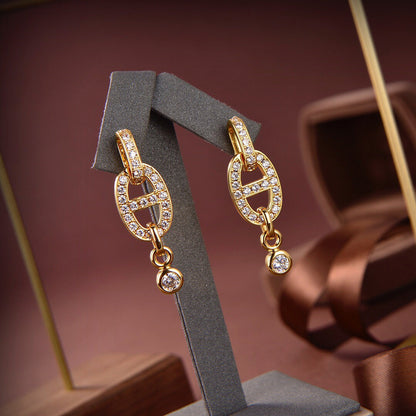 [OAK JURI]HM CHAINE DIAMOND EARRINGS