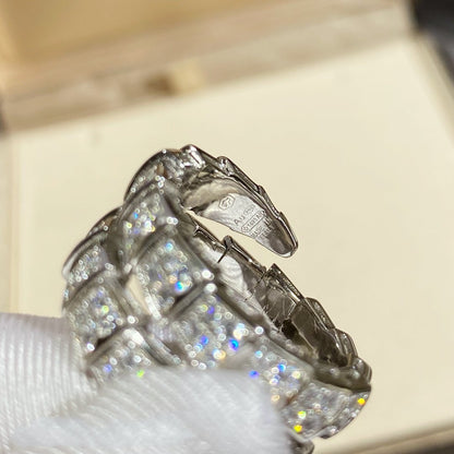 [OAK JURI]SERPENTI DOUBLE RING SILVER DIAMOND PAVED