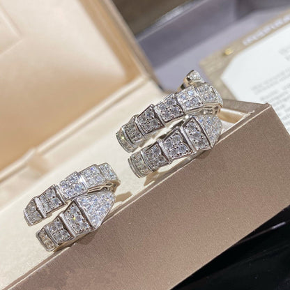 [OAK JURI]SERPENTI DOUBLE RING SILVER DIAMOND PAVED